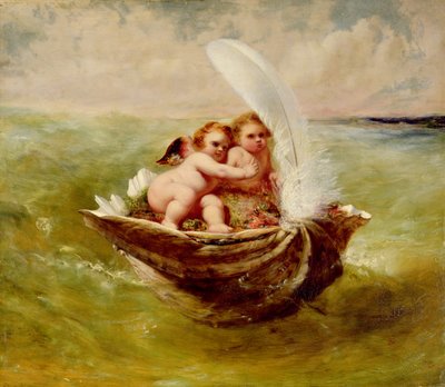 Cupidi in una conchiglia, c.1855-59 da John George Naish